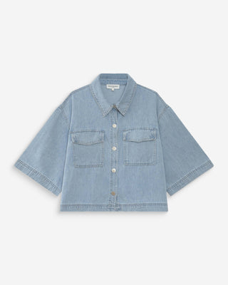 Chemise oversize en denim skyblue Vita