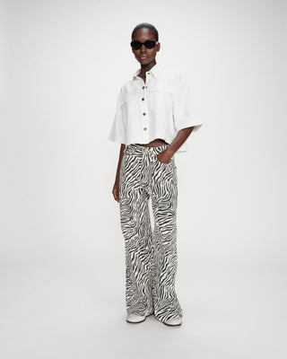 Chemise oversize en denim white Vita