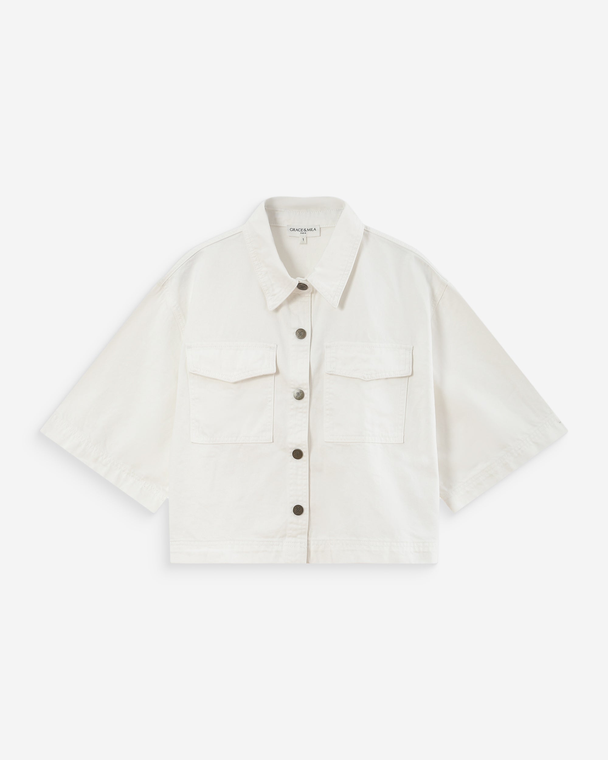 Chemise oversize en denim white Vita