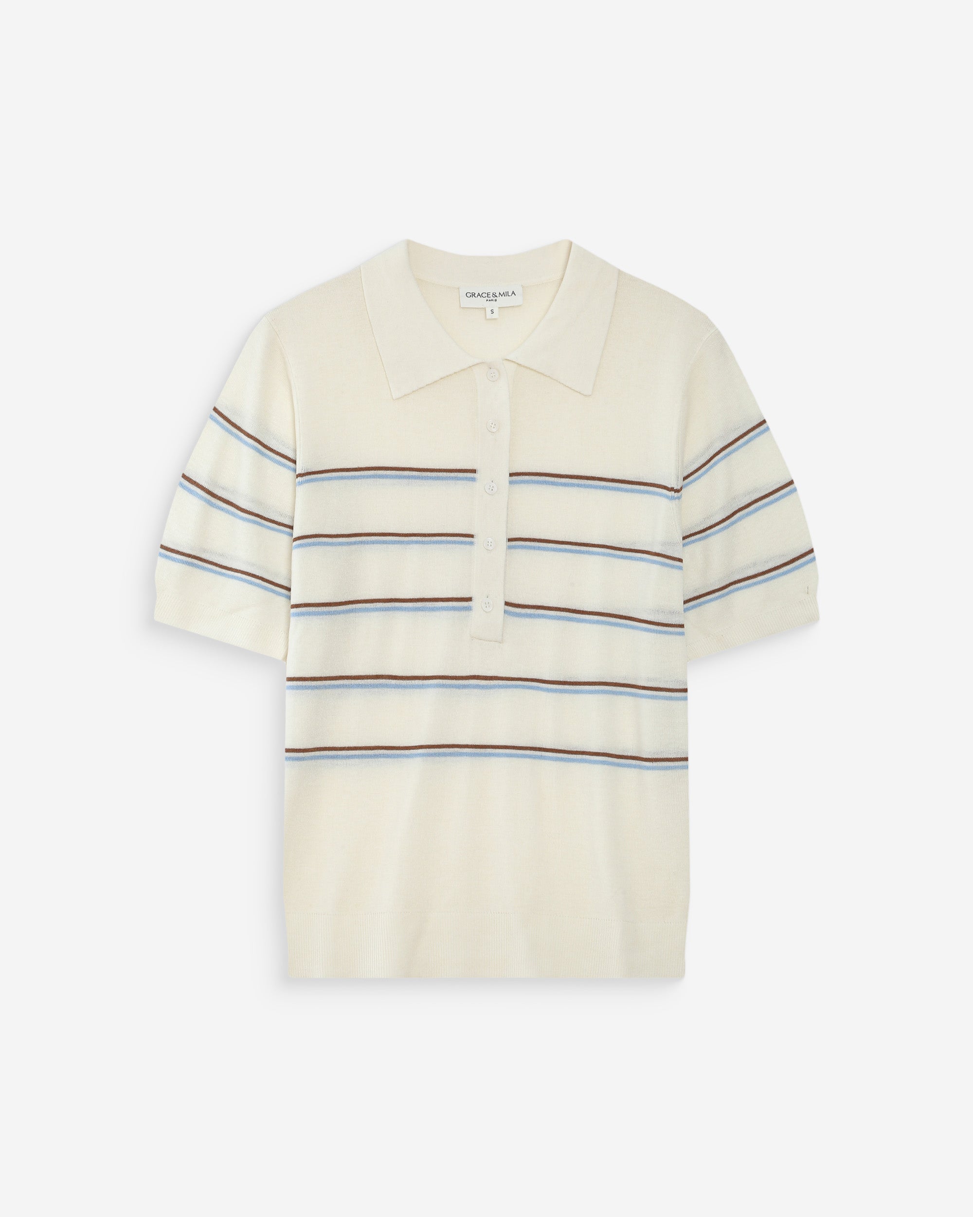 Polo à rayures ecru Veracruz