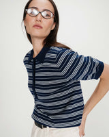 Polo à rayures marine Veracruz