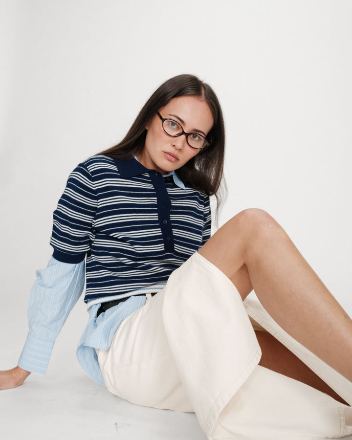 Polo à rayures marine Veracruz