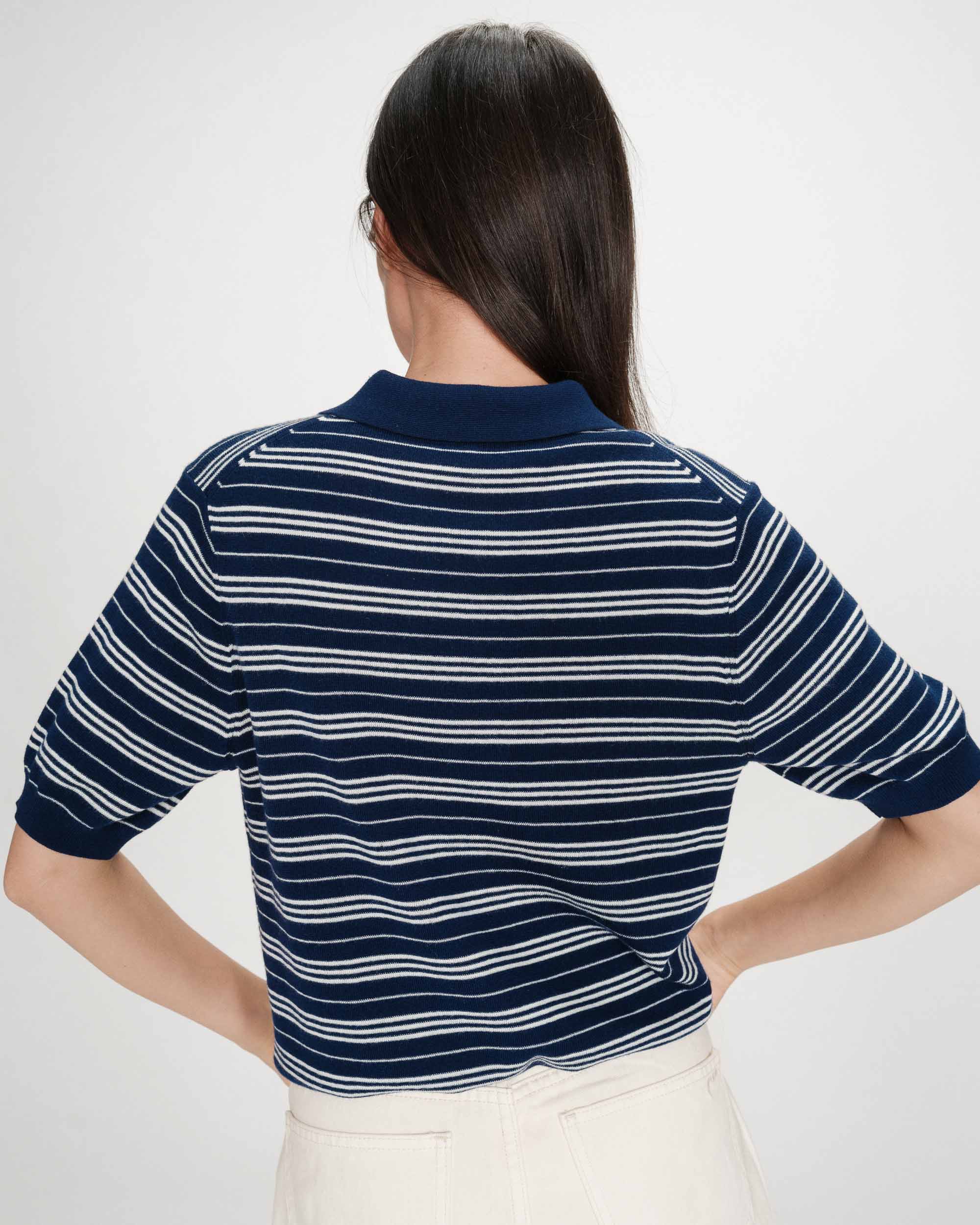 Polo à rayures marine Veracruz