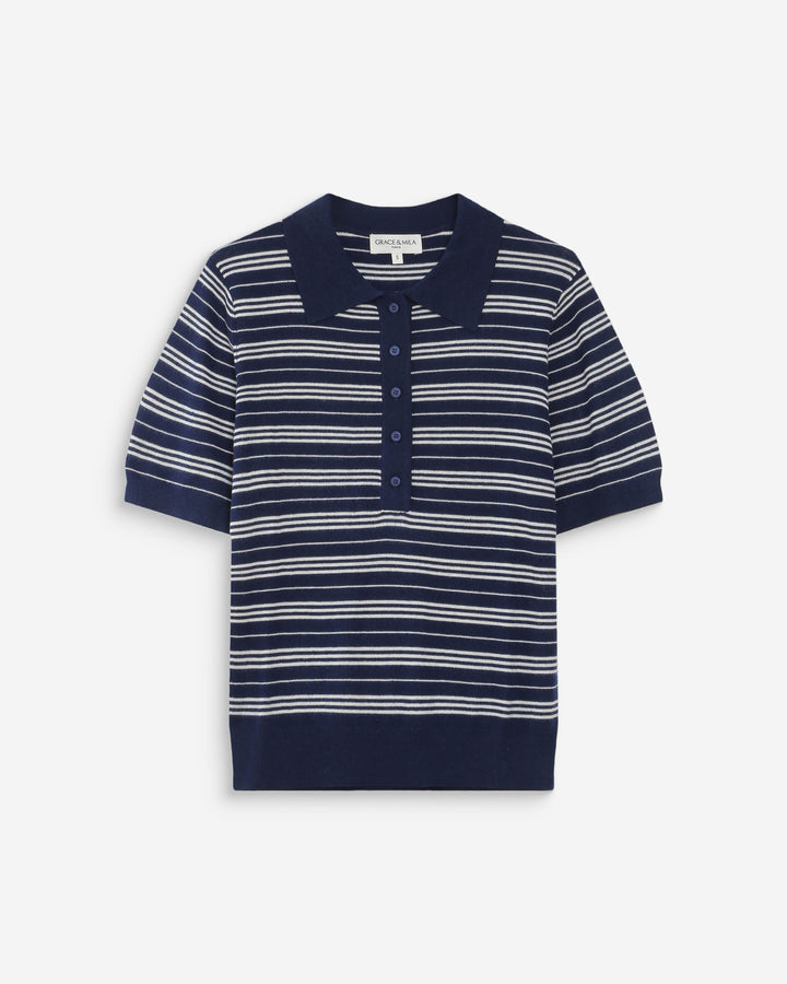 Polo à rayures marine Veracruz