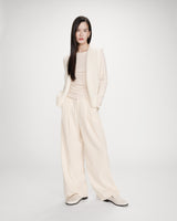 Cardigan laine et mohair ecru Vicomte