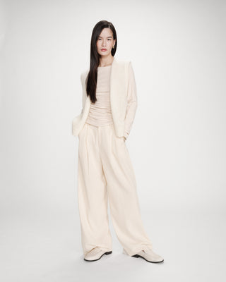 Cardigan laine et mohair ecru Vicomte