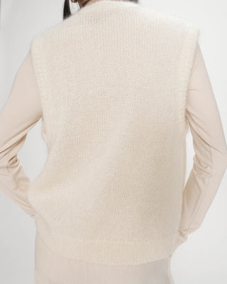 Wool and mohair cardigan ecru Vicomte