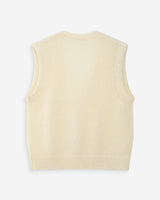 Cárdigan sin mangas de lana y mohair ecru Vicomte