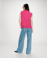 Cardigan laine et mohair fuchsia Vicomte