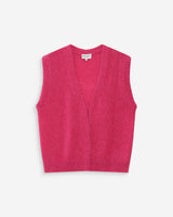 Cárdigan sin mangas de lana y mohair fuchsia Vicomte