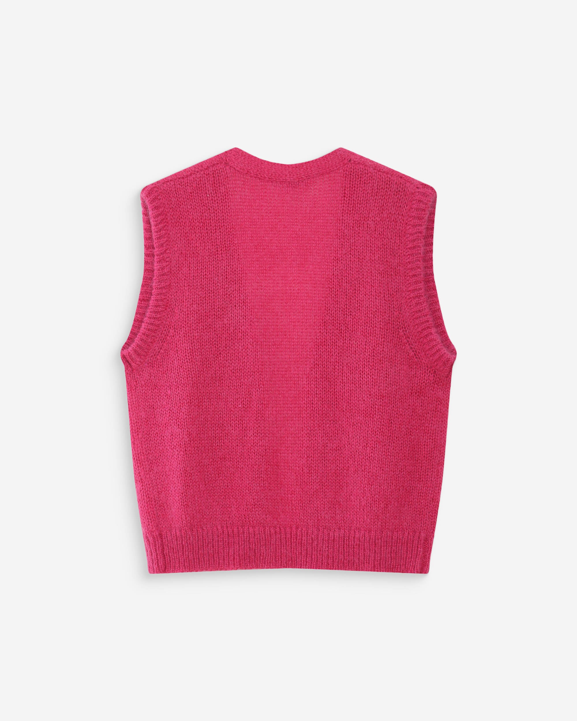 Cardigan laine et mohair fuchsia Vicomte