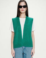 Cardigan laine et mohair vert Vicomte