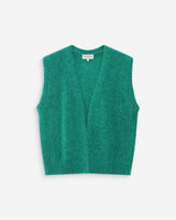 Cardigan laine et mohair vert Vicomte