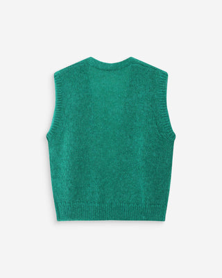 Cardigan laine et mohair vert Vicomte