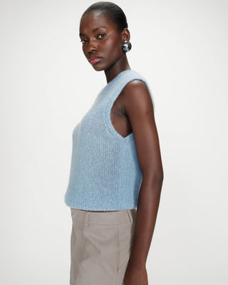 Pull en laine et mohair bleuet Vollo