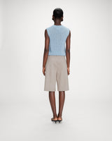 Jersey sin mangas de lana y mohair bleuet Vollo