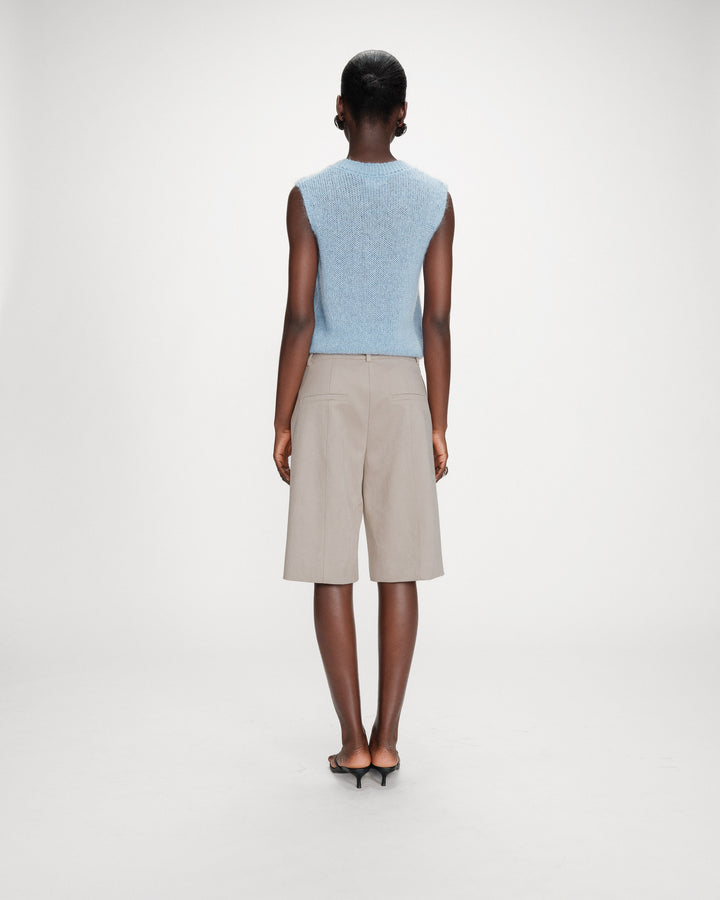 Jersey sin mangas de lana y mohair bleuet Vollo