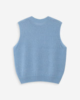 Jersey sin mangas de lana y mohair bleuet Vollo