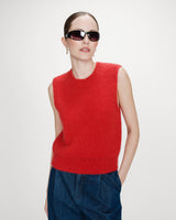 Pull en laine et mohair rouge Vollo
