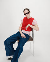 Pull en laine et mohair rouge Vollo