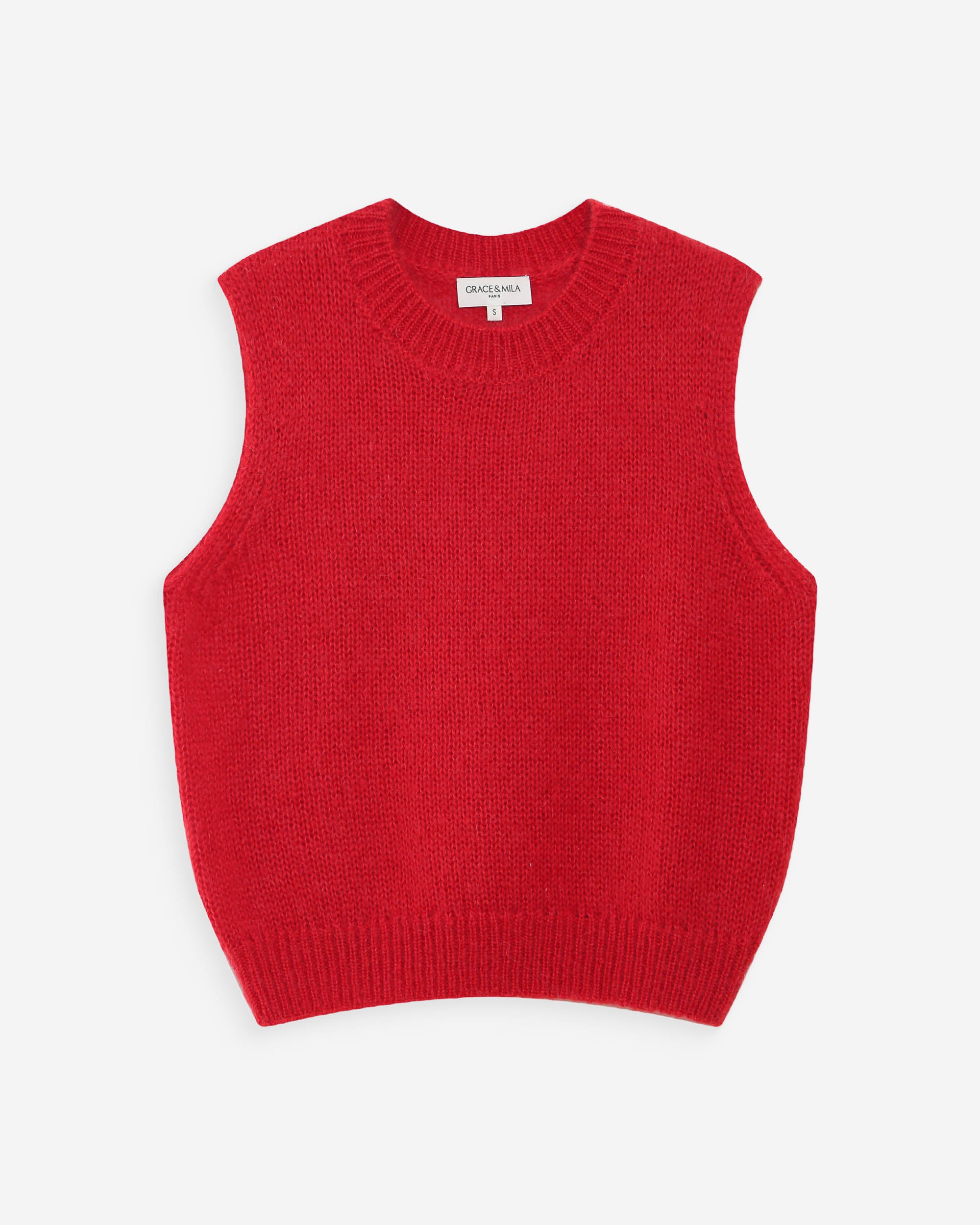 Pull en laine et mohair rouge Vollo