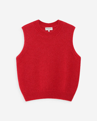 Pull en laine et mohair rouge Vollo