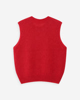 Pull en laine et mohair sans manches rouge Vollo