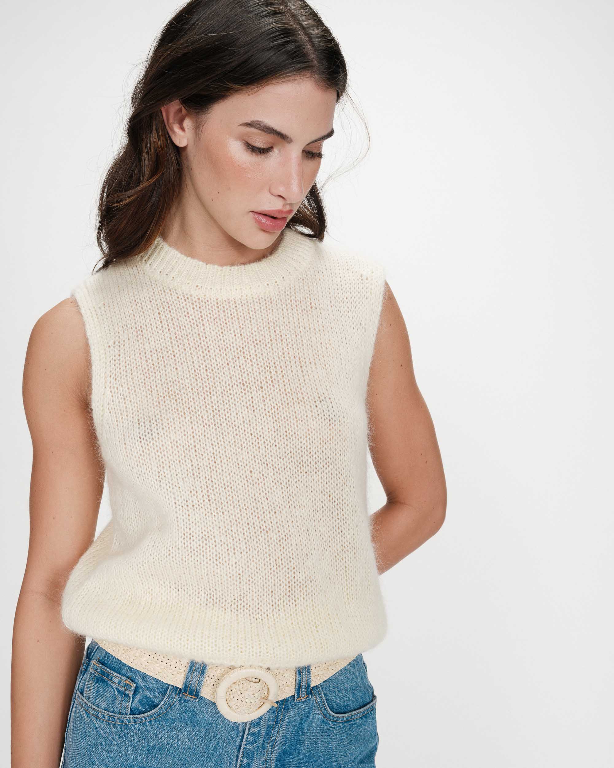 Pull en laine et mohair vanille Vollo