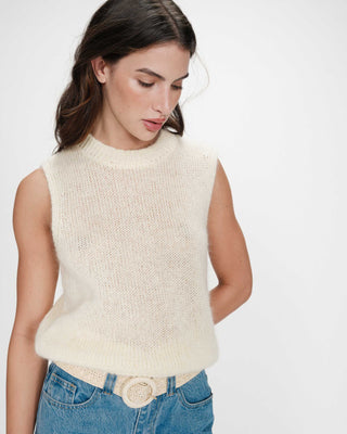 Pull en laine et mohair vanille Vollo