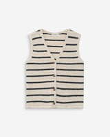 Cárdigan de punto sin mangas escote en V ecru Vincennes