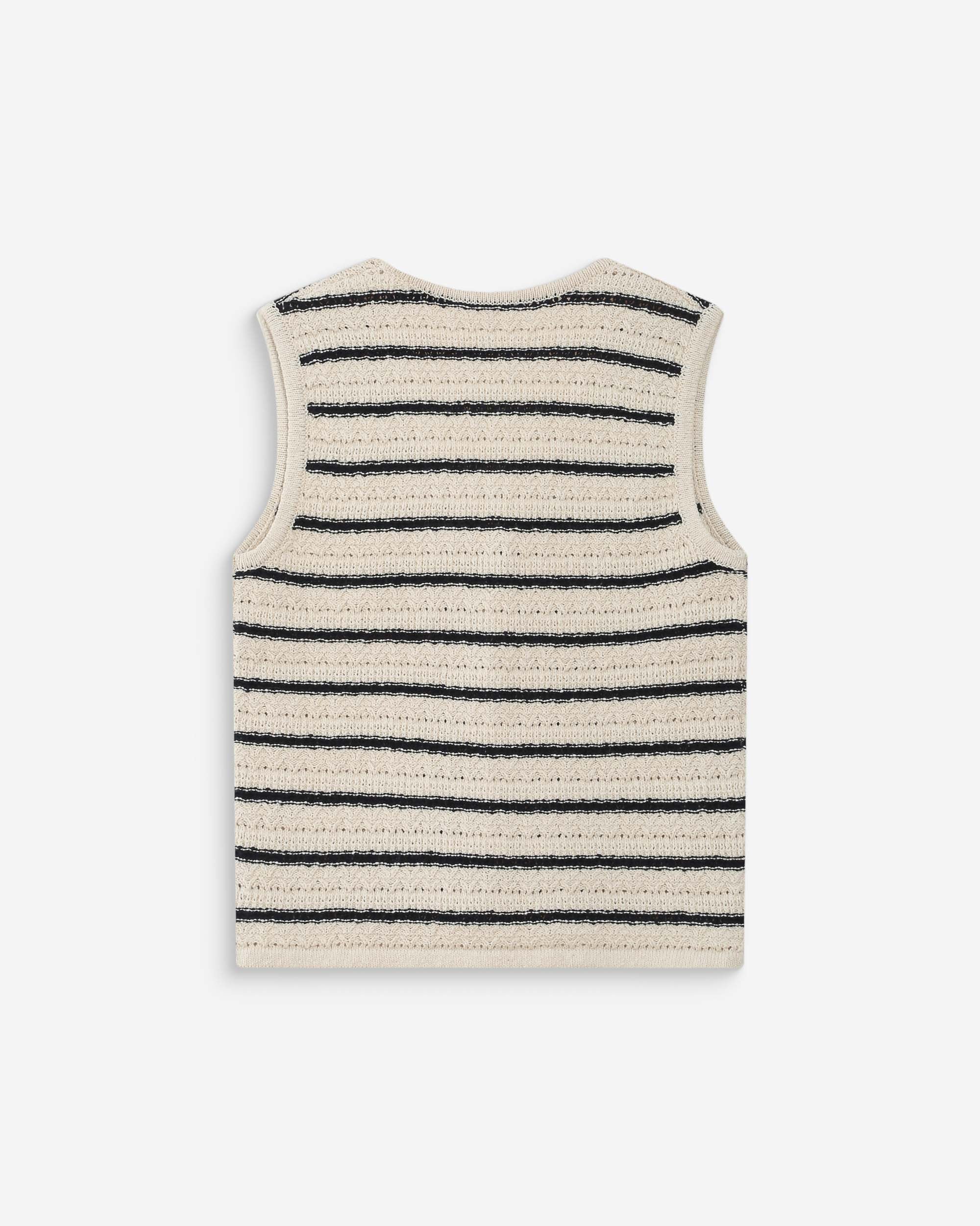 Cárdigan de punto sin mangas escote en V ecru Vincennes