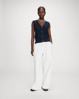 Cárdigan de punto sin mangas escote en V marine Vincennes