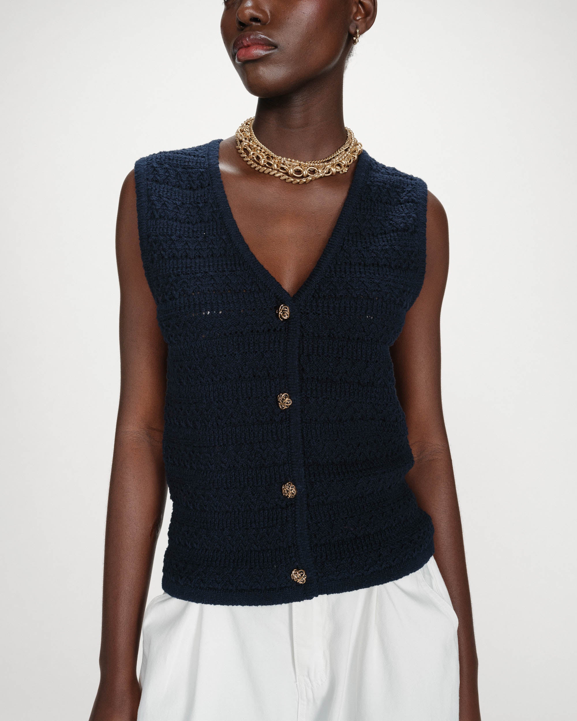 Gilet sans manches marine Vincennes