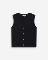 Cárdigan de punto sin mangas escote en V marine Vincennes