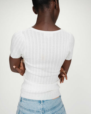 Pull ajusté à fronces ivoire Velyor