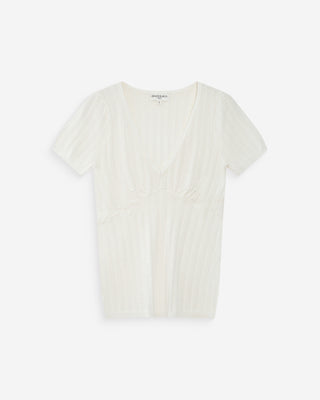 Pull ajusté à fronces ivoire Velyor