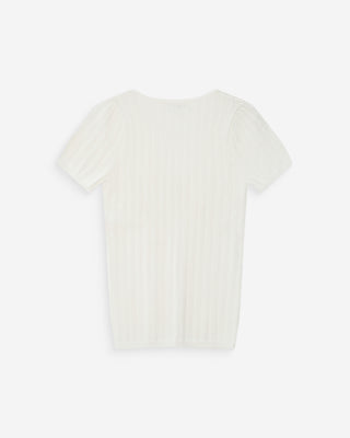 Pull ajusté à fronces ivoire Velyor