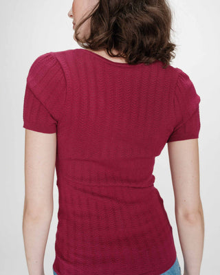 Pull ajusté à fronces pivoine Velyor