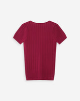 Jersey ajustado mangas cortas escote en V pivoine Velyor