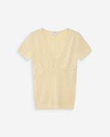 Jersey ajustado mangas cortas escote en V vanille Velyor