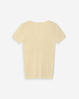Jersey ajustado mangas cortas escote en V vanille Velyor