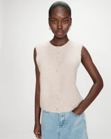 Cardigan sans manches beige Vollando