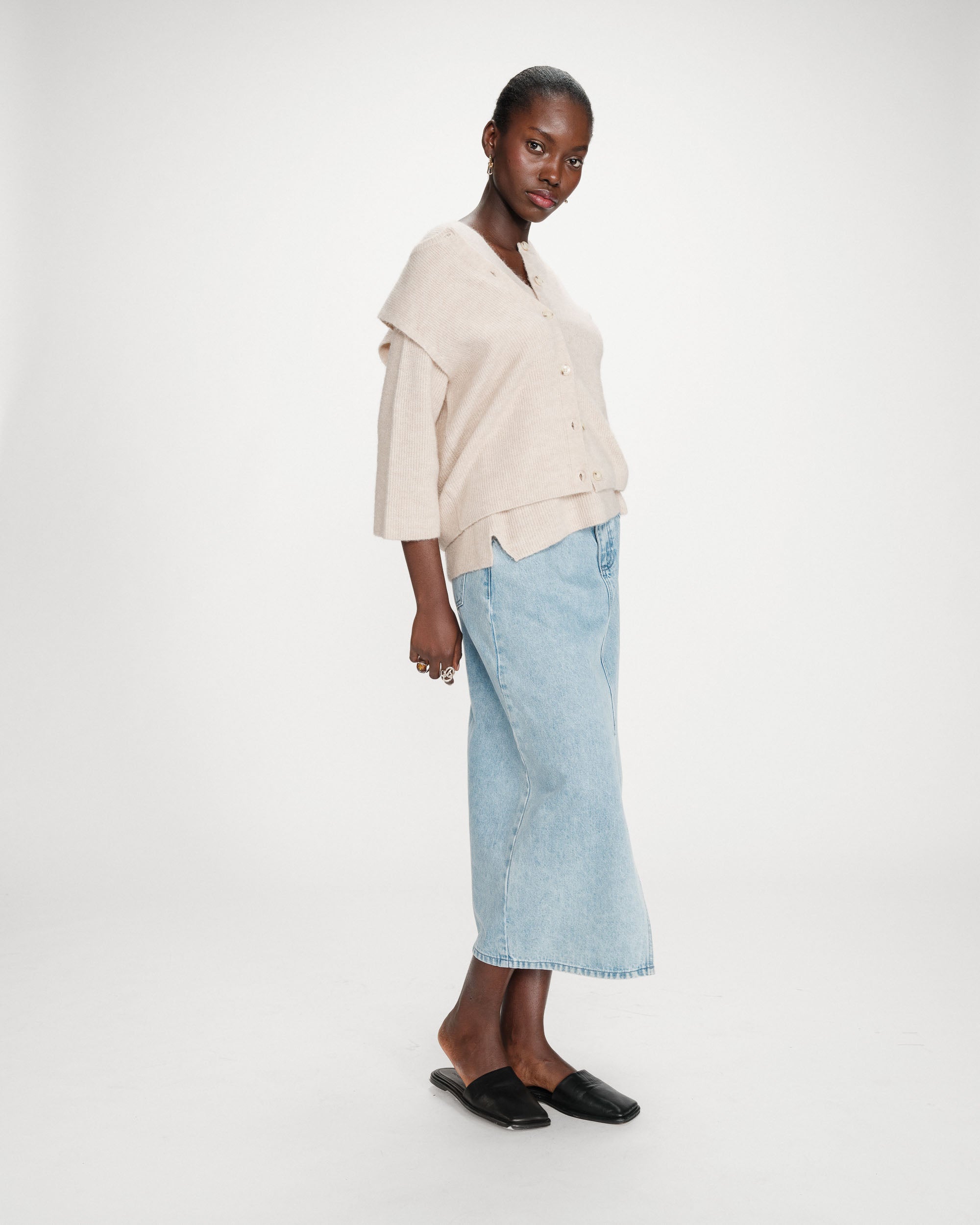 Cardigan sans manches beige Vollando