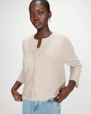 Cardigan sans manches beige Vollando