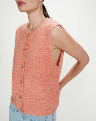 Cardigan sans manches corail Vollando