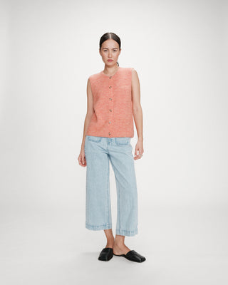 Cardigan sans manches corail Vollando
