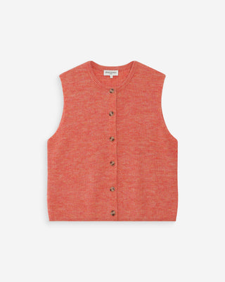 Cardigan sans manches corail Vollando