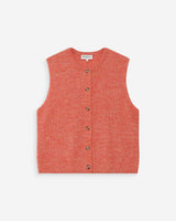 Cárdigan de punto texturizado sin mangas corail Vollando