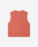 Cárdigan de punto texturizado sin mangas corail Vollando
