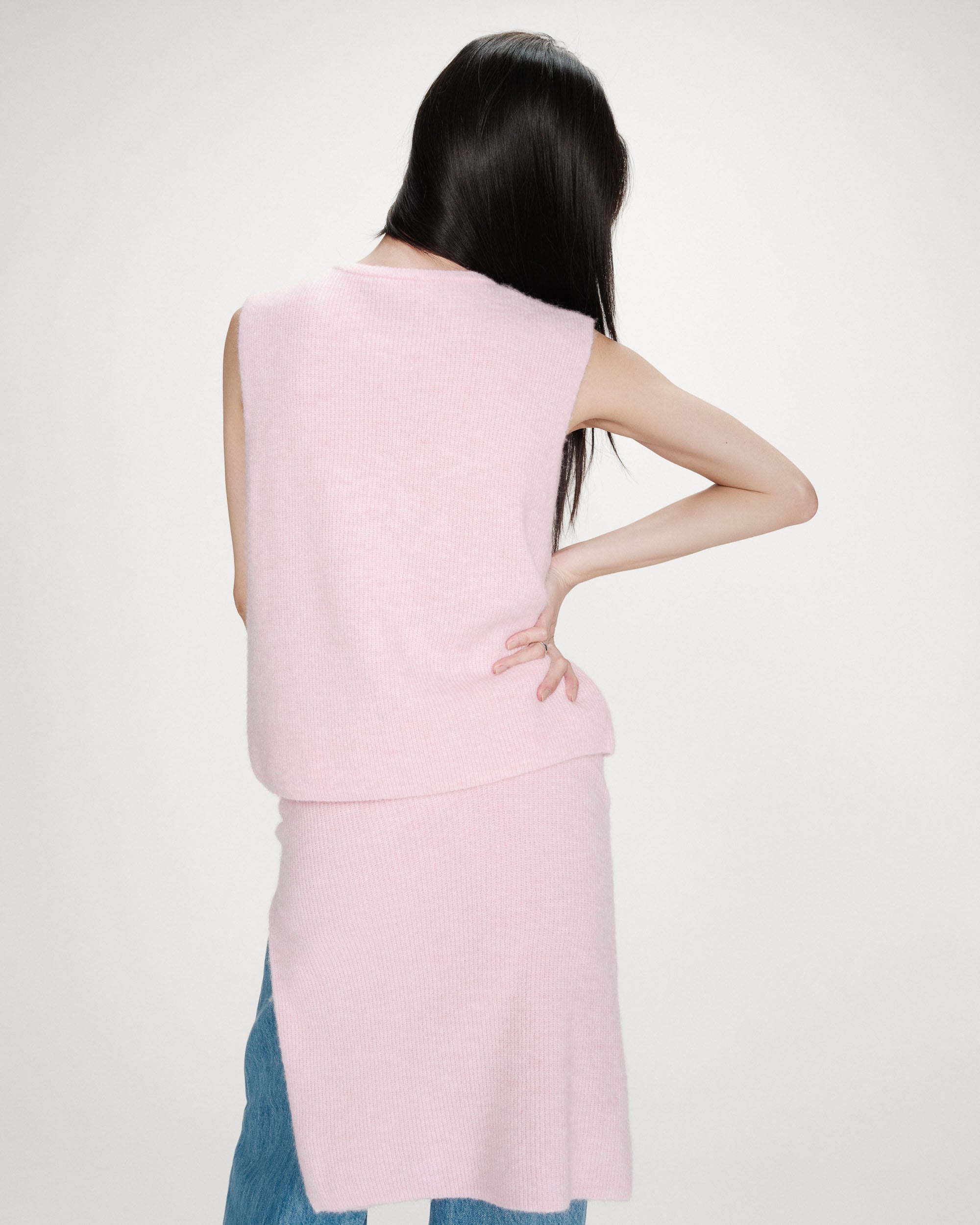 Cardigan sans manches rose Vollando